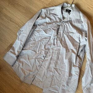 Kenneth Cole Light Gray Micro-Pattern Dress Shirt